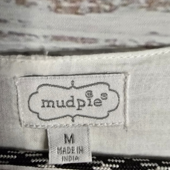 MudPie White Long Sleeve Eyelet Mini Dress Women Sizd Medium - Picture 3 of 4